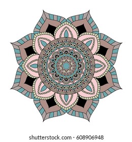 Flower Mandalas. Vintage decorative elements. Oriental pattern, vector illustration. Islam, Arabic, Indian, turkish, pakistan, chinese, ottoman motifs