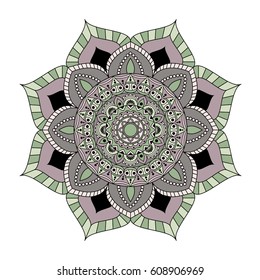 Flower Mandalas. Vintage decorative elements. Oriental pattern, vector illustration. Islam, Arabic, Indian, turkish, pakistan, chinese, ottoman motifs