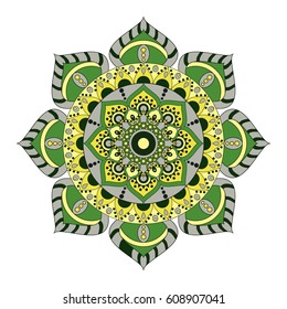 Flower Mandalas. Vintage decorative elements. Oriental pattern, vector illustration. Islam, Arabic, Indian, turkish, pakistan, chinese, ottoman motifs
