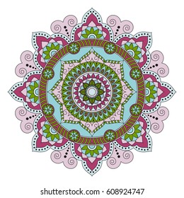 Flower Mandalas. Vintage decorative elements. Oriental pattern, vector illustration. Islam, Arabic, Indian, turkish, pakistan, chinese, ottoman motifs