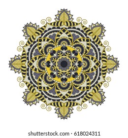 Flower Mandalas. Vintage decorative elements. Oriental pattern, vector illustration. Islam, Arabic, Indian, turkish, pakistan, chinese, ottoman motifs