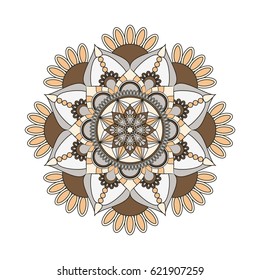 Flower Mandalas. Vintage decorative elements. Oriental pattern, vector illustration. Islam, Arabic, Indian, turkish, pakistan, chinese, ottoman motifs