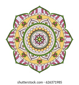 Flower Mandalas. Vintage decorative elements. Oriental pattern, vector illustration. Islam, Arabic, Indian, turkish, pakistan, chinese, ottoman motifs