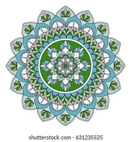Flower Mandalas. Vintage decorative elements. Oriental pattern, vector illustration. Islam, Arabic, Indian, turkish, pakistan, chinese, ottoman motifs
