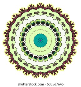 Flower Mandalas. Vintage decorative elements. Oriental pattern, vector illustration. Hand drawn background. Islam, Arabic, Indian ottoman motifs