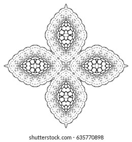 Flower Mandalas. Vintage decorative elements. Oriental pattern, vector illustration. Hand drawn background. Islam, Arabic, Indian ottoman motifs