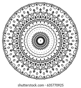 Flower Mandalas. Vintage decorative elements. Oriental pattern, vector illustration. Hand drawn background. Islam, Arabic, Indian ottoman motifs