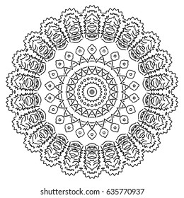 Flower Mandalas. Vintage decorative elements. Oriental pattern, vector illustration. Hand drawn background. Islam, Arabic, Indian ottoman motifs