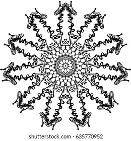Flower Mandalas. Vintage decorative elements. Oriental pattern, vector illustration. Hand drawn background. Islam, Arabic, Indian ottoman motifs