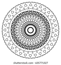 Flower Mandalas. Vintage decorative elements. Oriental pattern, vector illustration. Hand drawn background. Islam, Arabic, Indian ottoman motifs