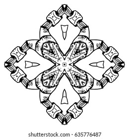 Flower Mandalas. Vintage decorative elements. Oriental pattern, vector illustration. Hand drawn background. Islam, Arabic, Indian ottoman motifs