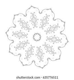 Flower Mandalas. Vintage decorative elements. Oriental pattern, vector illustration. Hand drawn background. Islam, Arabic, Indian ottoman motifs