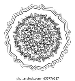 Flower Mandalas. Vintage decorative elements. Oriental pattern, vector illustration. Hand drawn background. Islam, Arabic, Indian ottoman motifs