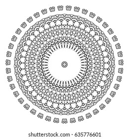 Flower Mandalas. Vintage decorative elements. Oriental pattern, vector illustration. Hand drawn background. Islam, Arabic, Indian ottoman motifs