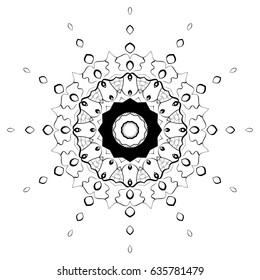 Flower Mandalas. Vintage decorative elements. Oriental pattern, vector illustration. Hand drawn background. Islam, Arabic, Indian ottoman motifs