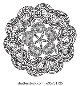 Flower Mandalas. Vintage decorative elements. Oriental pattern, vector illustration. Hand drawn background. Islam, Arabic, Indian ottoman motifs