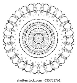 Flower Mandalas. Vintage decorative elements. Oriental pattern, vector illustration. Hand drawn background. Islam, Arabic, Indian ottoman motifs