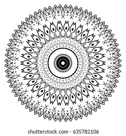 Flower Mandalas. Vintage decorative elements. Oriental pattern, vector illustration. Hand drawn background. Islam, Arabic, Indian ottoman motifs