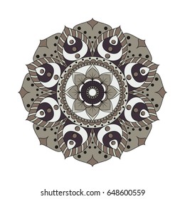 Flower Mandalas. Vintage decorative elements. Oriental pattern, vector illustration. Islam, Arabic, Indian, turkish, pakistan, chinese, ottoman motifs