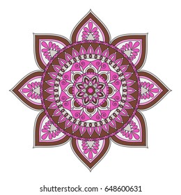 Flower Mandalas. Vintage decorative elements. Oriental pattern, vector illustration. Islam, Arabic, Indian, turkish, pakistan, chinese, ottoman motifs