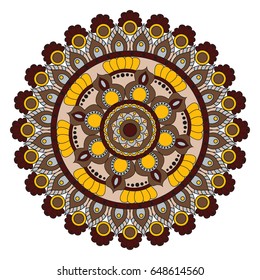 Flower Mandalas. Vintage decorative elements. Oriental pattern, vector illustration. Islam, Arabic, Indian, turkish, pakistan, chinese, ottoman motifs