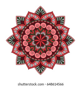 Flower Mandalas. Vintage decorative elements. Oriental pattern, vector illustration. Islam, Arabic, Indian, turkish, pakistan, chinese, ottoman motifs