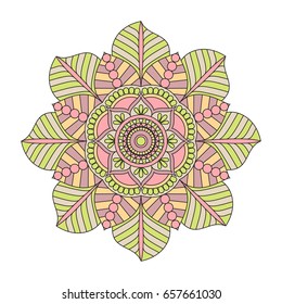 Flower Mandalas. Vintage decorative elements. Oriental pattern, vector illustration. Islam, Arabic, Indian, turkish, pakistan, chinese, ottoman motifs