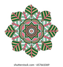 Flower Mandalas. Vintage decorative elements. Oriental pattern, vector illustration. Islam, Arabic, Indian, turkish, pakistan, chinese, ottoman motifs