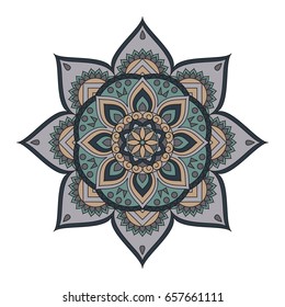 Flower Mandalas. Vintage decorative elements. Oriental pattern, vector illustration. Islam, Arabic, Indian, turkish, pakistan, chinese, ottoman motifs