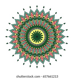 Flower Mandalas. Vintage decorative elements. Oriental pattern, vector illustration. Islam, Arabic, Indian, turkish, pakistan, chinese, ottoman motifs