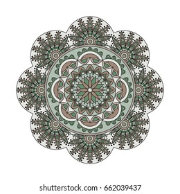 Flower Mandalas. Vintage decorative elements. Oriental pattern, vector illustration. Islam, Arabic, Indian, turkish, pakistan, chinese, ottoman motifs