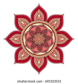 Flower Mandalas. Vintage decorative elements. Oriental pattern, vector illustration. Islam, Arabic, Indian, turkish, pakistan, chinese, ottoman motifs
