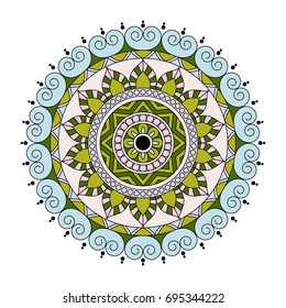 Flower Mandalas. Vintage decorative elements. Oriental pattern, vector illustration. Islam, Arabic, Indian, turkish, pakistan, chinese, ottoman motifs