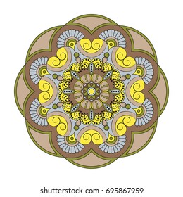 Flower Mandalas. Vintage decorative elements. Oriental pattern, vector illustration. Islam, Arabic, Indian, turkish, pakistan, chinese, ottoman motifs