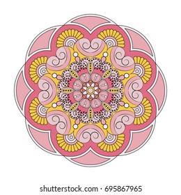 Flower Mandalas. Vintage decorative elements. Oriental pattern, vector illustration. Islam, Arabic, Indian, turkish, pakistan, chinese, ottoman motifs