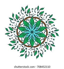 Flower Mandalas. Vintage decorative elements. Oriental pattern illustration. Islam, Arabic, Indian turkish pakistan chinese ottoman