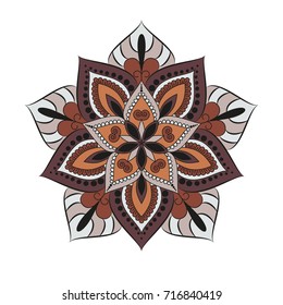 Flower Mandalas. Vintage decorative elements. Oriental pattern, vector illustration. Islam, Arabic, Indian, turkish, pakistan, chinese, ottoman motifs