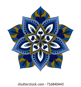 Flower Mandalas. Vintage decorative elements. Oriental pattern, vector illustration. Islam, Arabic, Indian, turkish, pakistan, chinese, ottoman motifs