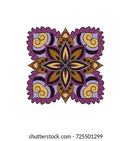 Mandalas de flores. Elementos decorativos vintage. Padrão oriental, ilustração vetorial. Islã, árabe, indiano, turco, paquistão, chinês, otomano motivos