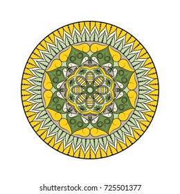 Flower Mandalas. Vintage decorative elements. Oriental pattern, vector illustration. Islam, Arabic, Indian, turkish, pakistan, chinese, ottoman motifs