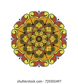 Flower Mandalas. Vintage decorative elements. Oriental pattern, vector illustration. Islam, Arabic, Indian, turkish, pakistan, chinese, ottoman motifs