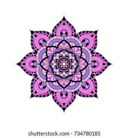 Flower Mandalas. Vintage decorative elements. Oriental pattern, vector illustration. Islam, Arabic, Indian, turkish, pakistan, chinese, ottoman motifs