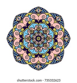 Flower Mandalas. Vintage decorative elements. Oriental pattern, vector illustration. Islam, Arabic, Indian, turkish, pakistan, chinese, ottoman motifs