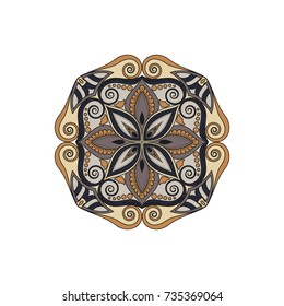 Flower Mandalas. Vintage decorative elements. Oriental pattern, vector illustration. Islam, Arabic, Indian, turkish, pakistan, chinese, ottoman motifs