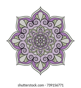 Flower Mandalas. Vintage decorative elements. Oriental pattern, vector illustration. Islam, Arabic, Indian, turkish, pakistan, chinese, ottoman motifs