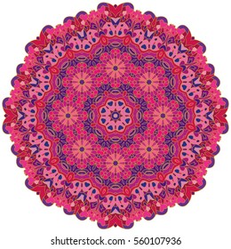 Flower Mandala.Vector Ethnic Oriental Circle Ornament.. Islam, Arabic, Indian, ottoman motifs.White background.