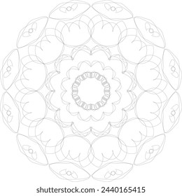 Flower Mandala.Vintage decorative elements. Oriental pattern, vector illustration.Islam,Arabic, Indian,Moroccan,Spanish,Turkish,Pakistani, Chinese, Mystic, and Ottoman motifs.Coloring book page.