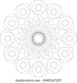 Flower Mandala.Vintage decorative elements. Oriental pattern, vector illustration.Islam,Arabic, Indian,Moroccan,Spanish,Turkish,Pakistani, Chinese, Mystic, and Ottoman motifs.Coloring book page.