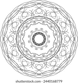Flower Mandala.Vintage decorative elements. Oriental pattern, vector illustration.Islam,Arabic, Indian,Moroccan,Spanish,Turkish,Pakistani, Chinese, Mystic, and Ottoman motifs.Coloring book page.