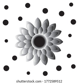 flower with many circles on white background